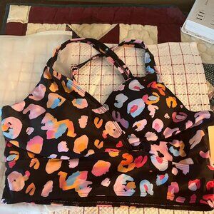 BloomChic Multicolored Leopard Swim Top, size 12